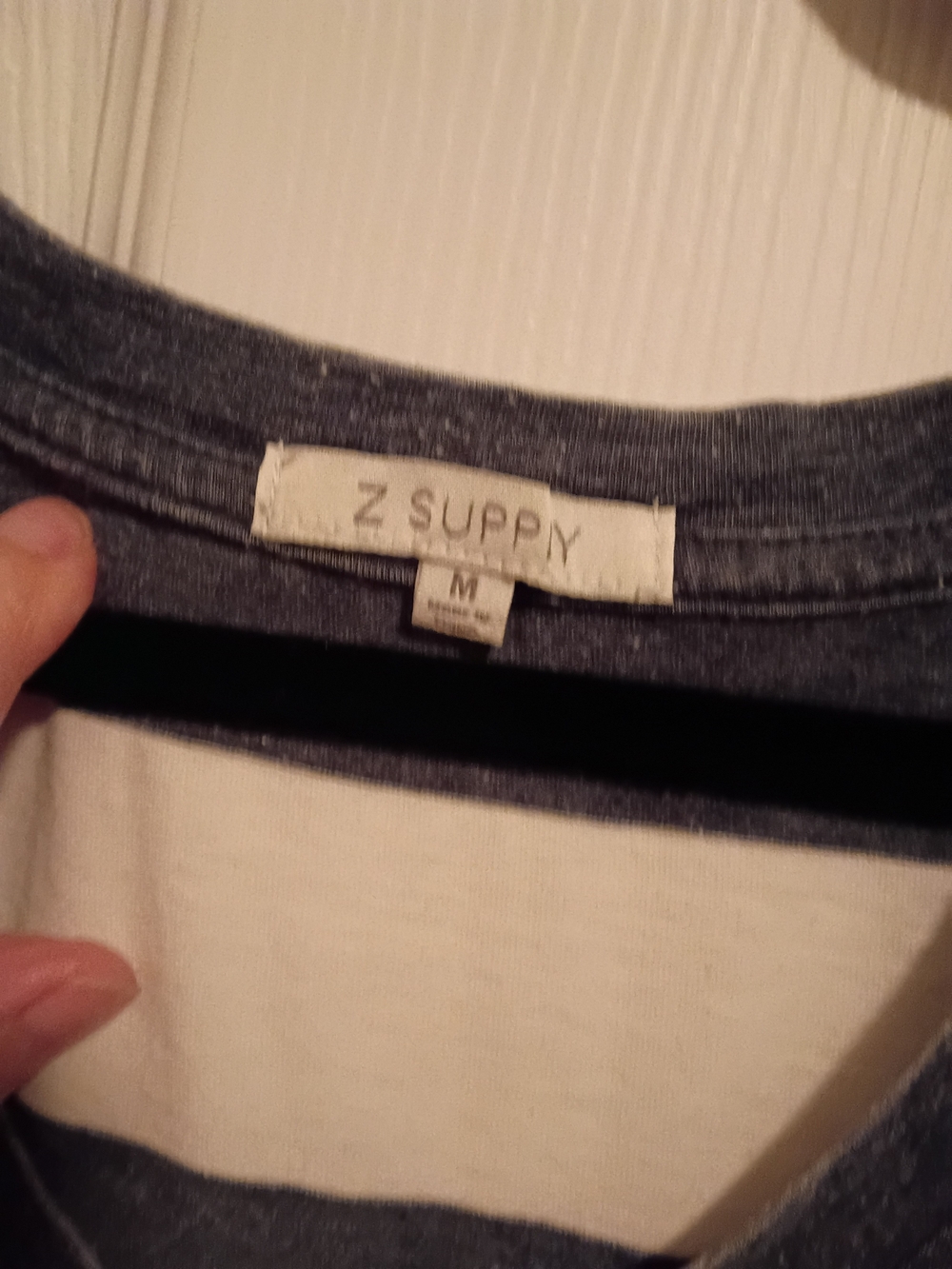 Z Supply Tamika V-Neck Knit Top - Blue/White Stripe - Picture 4 of 7